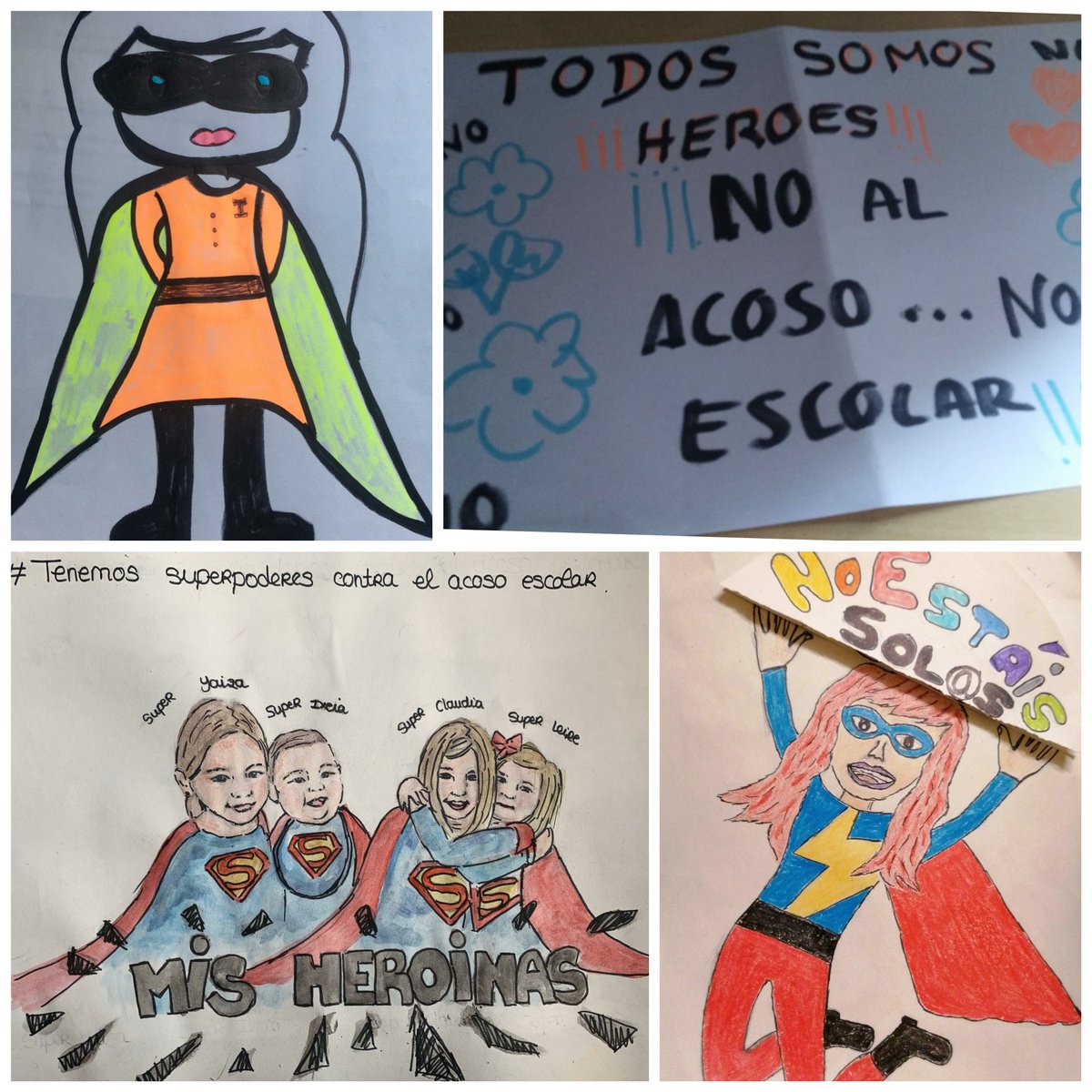 ASAPMEAragon's tweet photo. 🌈🦸‍♀️🦹‍♀️¡Gracias a quienes estáis enviando vuestra energía contra el #AcosoEscolar!
#TengoSuperpoderes 
#DiaContraElBullying
#DiaMundialContraElAcosoEscolar 
@PFLLera @SCS13 @bcivera @carmencampos_ @CristinaSachez @mmartiperez @PilarCutando @Silvs_p @CarolFrago @patriciaherber https://t.co/EN0H6USkjk