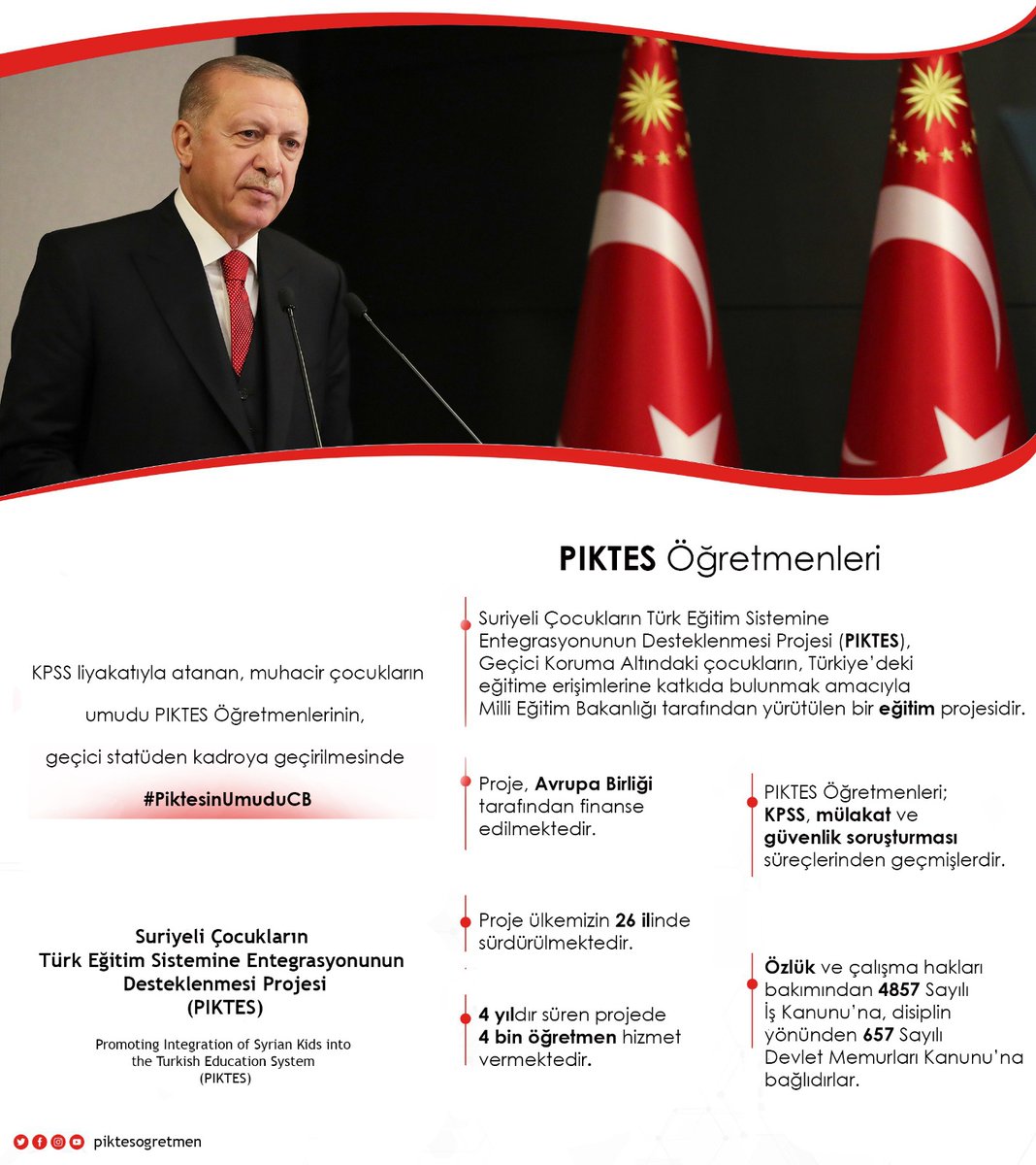 KPSS liyakatıyla atanan, muhacir çocukların umudu PIKTES Öğretmenlerinin, geçici statüden kadroya geçirilmesinde 

@rterdogan
@emineerdogan
<a href="/fuatoktay/">Fuat Oktay</a>
<a href="/ikalin1/">İbrahim Kalın</a>
<a href="/fahrettinaltun/">Fahrettin Altun</a>
<a href="/hasandogan/">Hasan Doğan</a>
<a href="/BeratAlbayrak/">Berat Albayrak</a>
<a href="/ahmetgundogdu01/">AHMET GÜNDOĞDU</a>
<a href="/kemalsamlioglu/">Kemal ŞAMLIOĞLU</a>
<a href="/umransavasinan/">Umran İnan</a>
<a href="/yavuzatar/">yavuz atar</a>

#PiktesinUmuduCB