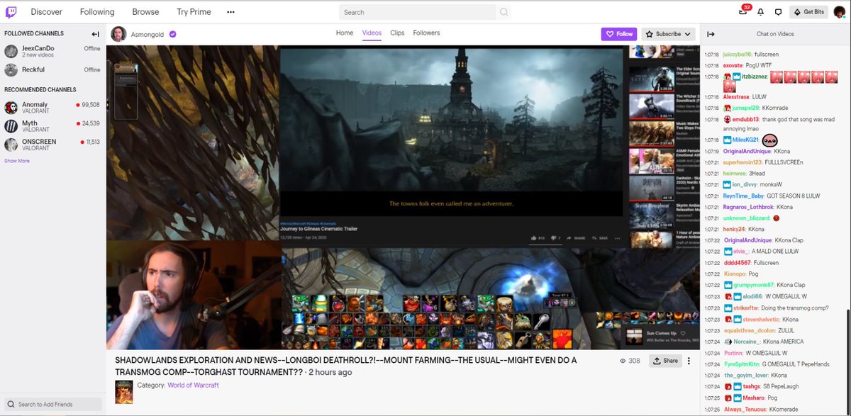 Super thrilled to have <a href="/Asmongold/">Zack</a> check out my Gilneas Cinematic. Thanks dude!