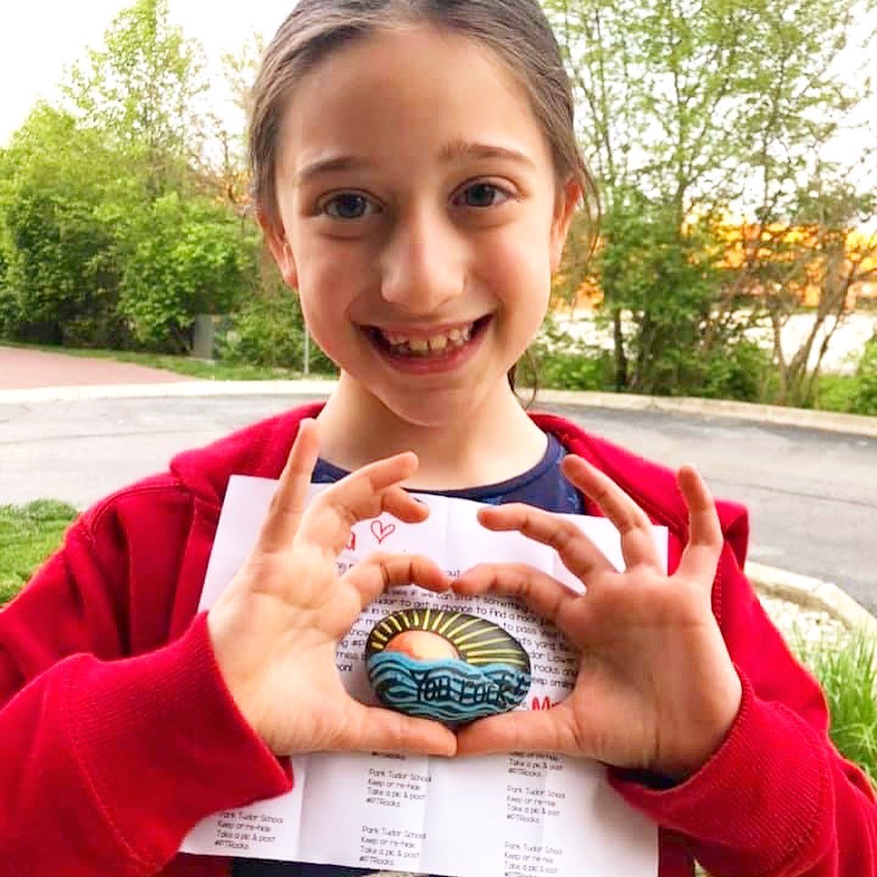 parktudor's tweet photo. Third grade teacher, Mrs. Kelleher, left a fun surprise in her students’ yards to find. 🌞 Find a rock, hide a rock! #PTRocks ❤️🐾 https://t.co/nawiQGdqRw