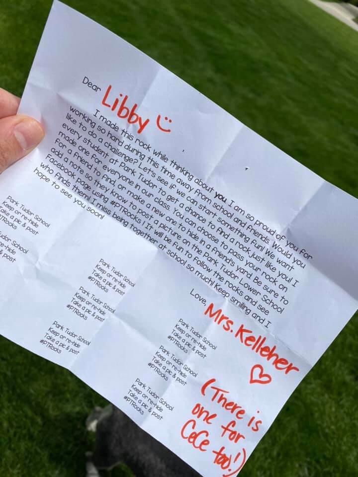 parktudor's tweet photo. Third grade teacher, Mrs. Kelleher, left a fun surprise in her students’ yards to find. 🌞 Find a rock, hide a rock! #PTRocks ❤️🐾 https://t.co/nawiQGdqRw