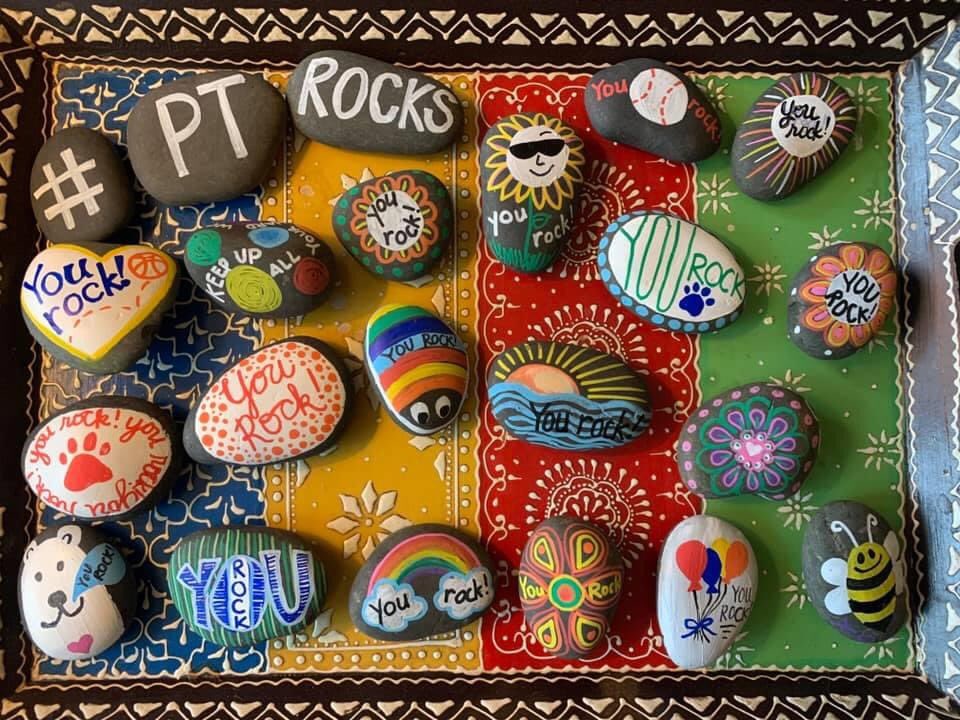 parktudor's tweet photo. Third grade teacher, Mrs. Kelleher, left a fun surprise in her students’ yards to find. 🌞 Find a rock, hide a rock! #PTRocks ❤️🐾 https://t.co/nawiQGdqRw