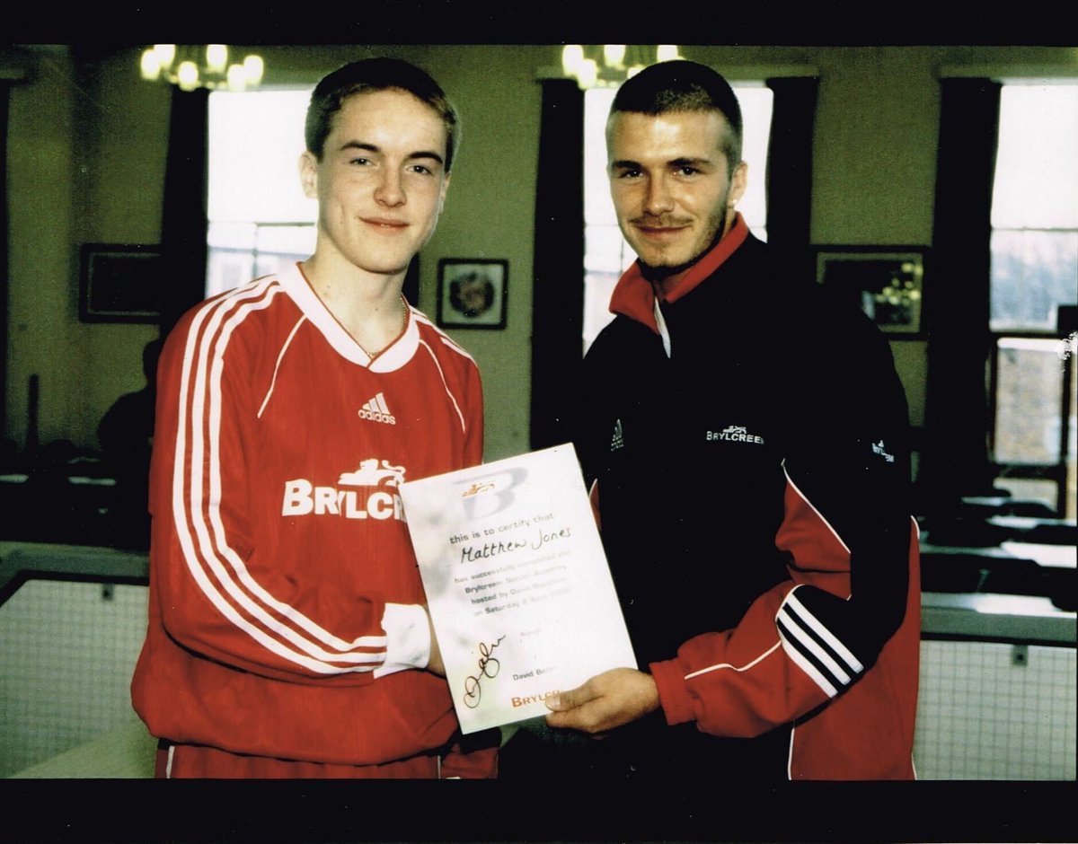 Matt_Jones7's tweet photo. Enjoyed taking to the field and having a kick-a-bout with this guy in my younger days. I understand itโs his birthday - many happy returns DB #DecentRightFoot #HimNotMe โฝ๏ธ https://t.co/gWi6c2Ri2v