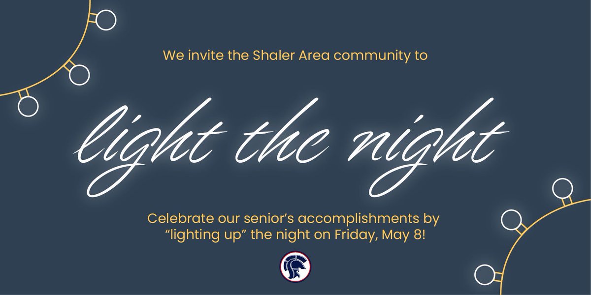 PoliceShaler's tweet photo. Let’s all support the Class of 2020. Shaler Light the Night event scheduled for May 8 Shaler Area invites all to Light the Night in celebration of the Class of 2020 on Friday, May 8, 2020. Community members are asked to string lights at their home #WeAreSA. https://t.co/4Y2REwuH8h