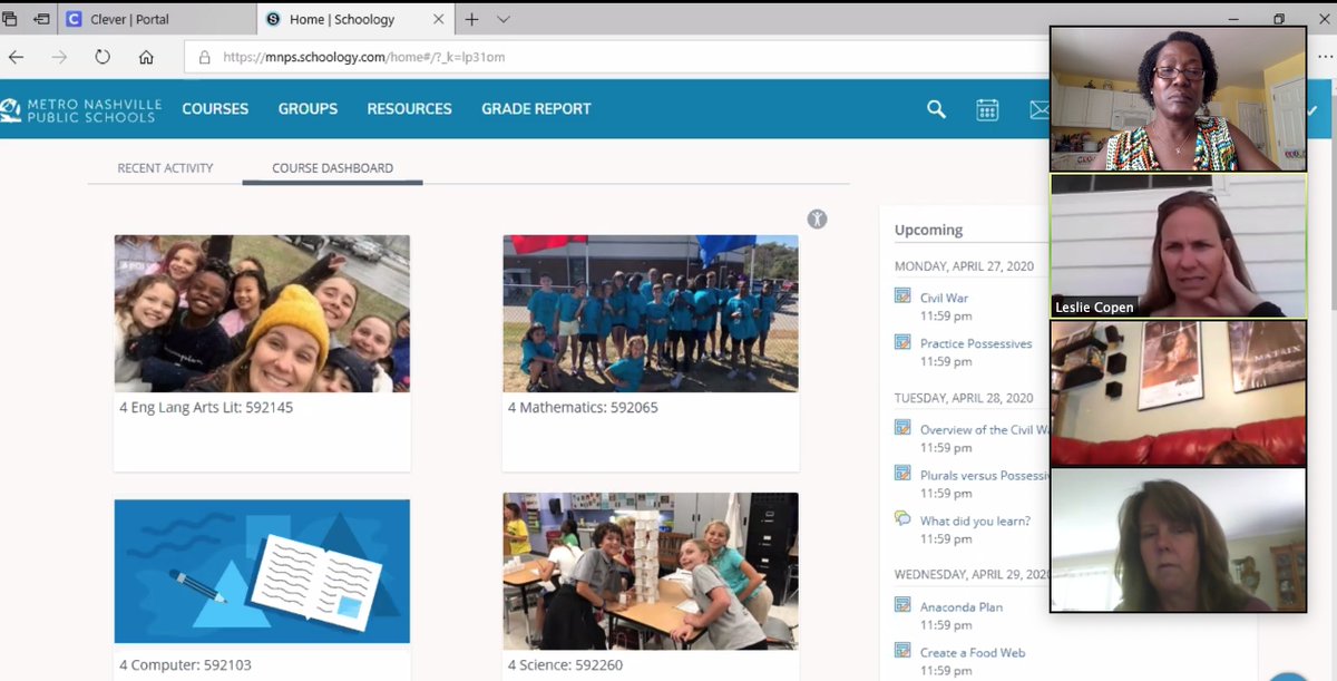 BFrazier24's tweet photo. I had the wonderful pleasure of sitting in on a couple of my teachers' section on Zoom. They were teaching the students how to access and maneuver on MNPS Schoology platform. #RemoteLearning2.0 https://t.co/zad7aaAcBG
