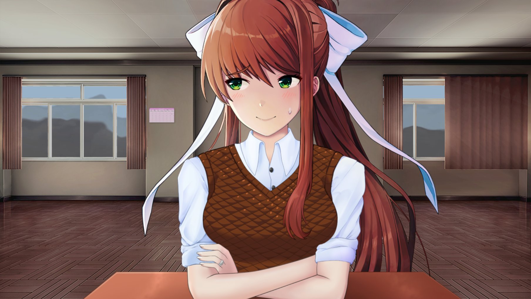 Giving Monika the promise ring in Monika after story ddlc mod mas 