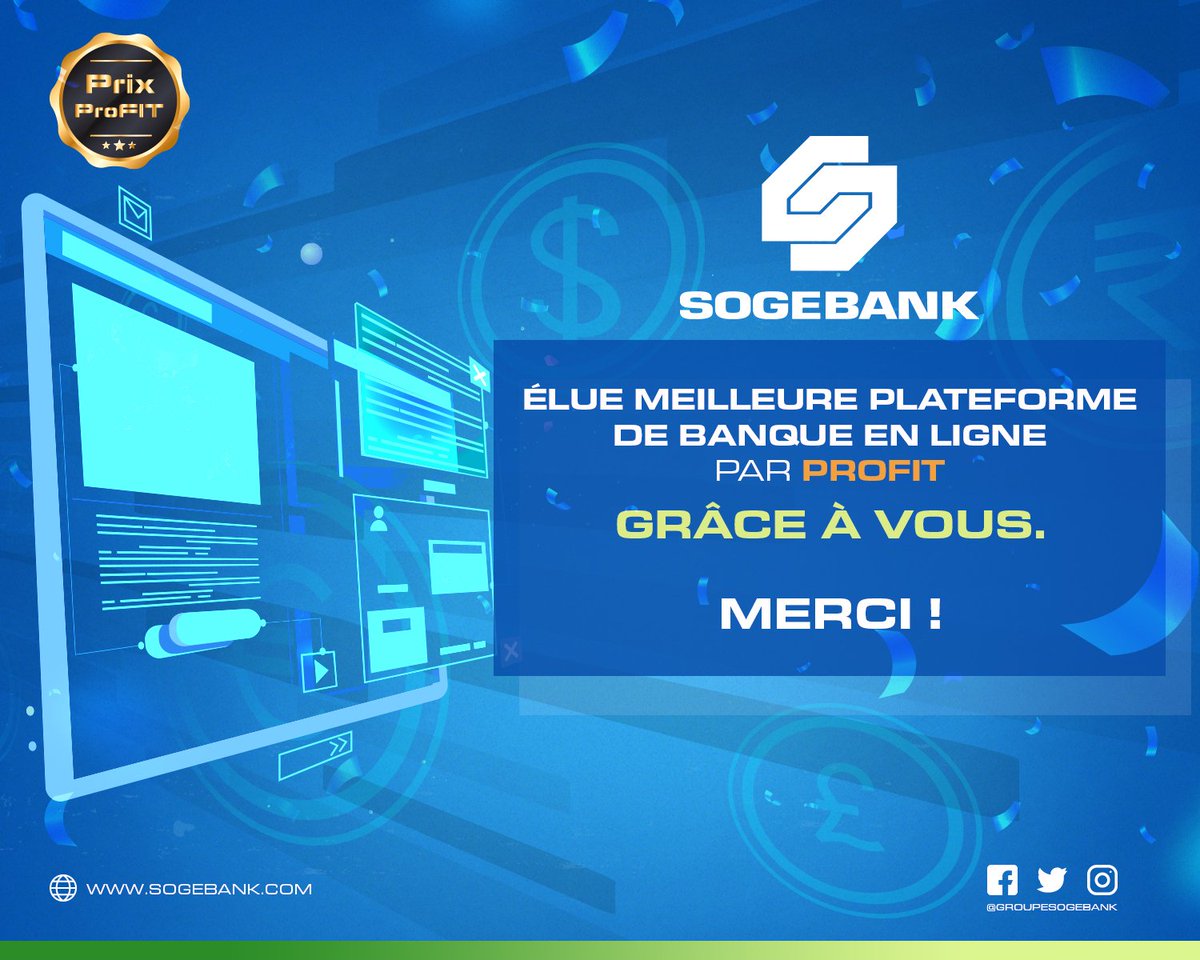 SogebankHT's tweet photo. Chers Clients, nous vous remercions de nous avoir soutenu.
Par ce prix, vous témoignez de votre confiance en nos produits et services, et de votre attachement au Groupe Sogebank.
Nous nous engageons à continuer à travailler pour faire honneur à votre fidélité. https://t.co/LkFcmG4t6C