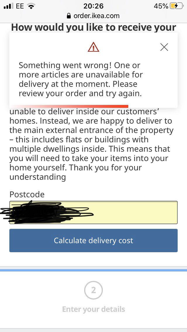 SarahnotHarley's tweet photo. @IKEAUK Hi! Just tried to order IVAR 592.485.51 from your website - it says it’s available for delivery and there’s 5 in my local store (Leeds) but when I try to calculate delivery at checkout it says I can’t have it delivered! Please help! https://t.co/pLjHwgklj3