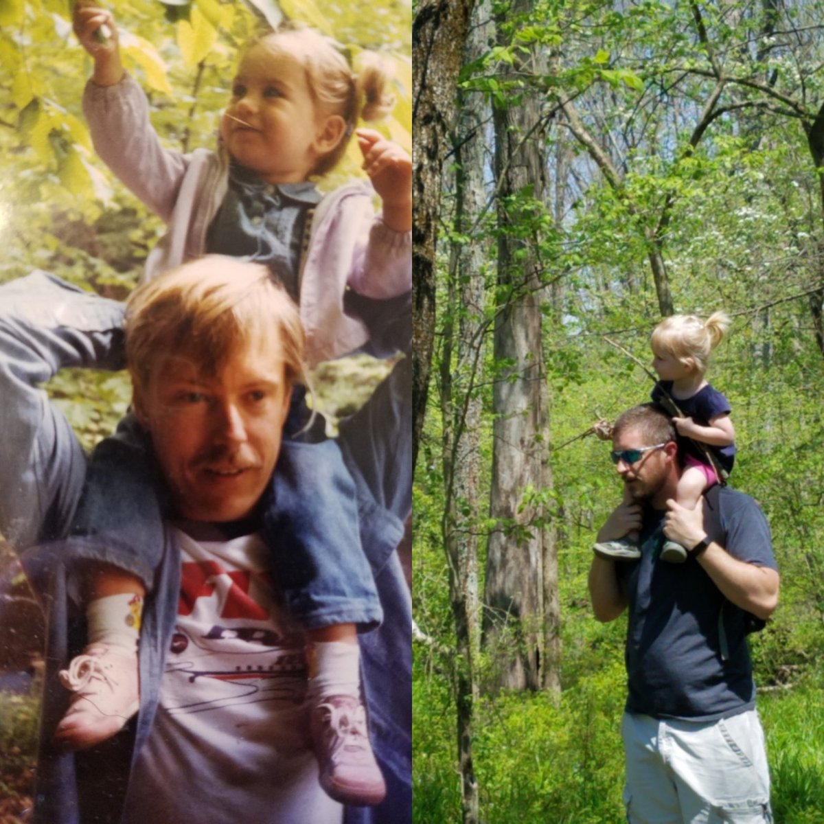 dhilgert14's tweet photo. The picture on the left is one of my absolute favorites of my dad and me. Today we tried to replicate it with Abby and her daddy from memory. 

👨‍👧2 of my favorite relationships side by side👨‍👧 https://t.co/lAwohpJZa3