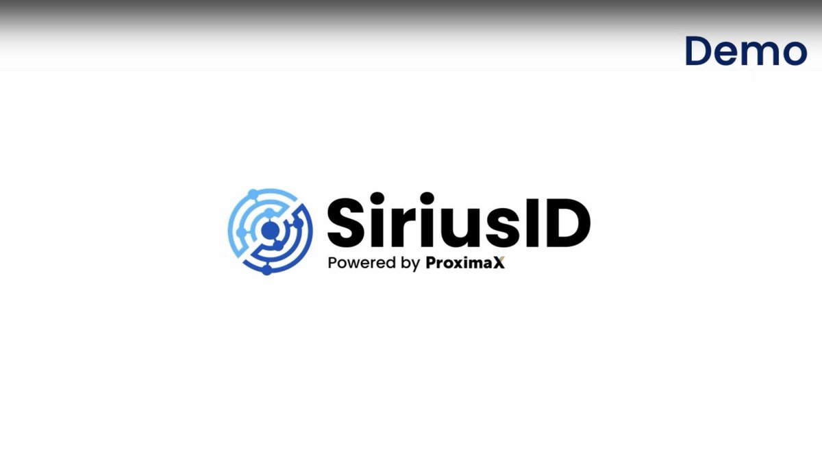 ProximaXUSA's tweet photo. Watch this #SiriusID demo, a self-sovereign identity solution by ProximaX.
https://t.co/81UcjyEVlt
#ProximaX #Sirius #Blockchain #XPX #Cryptocurrency #ProximaXUSA https://t.co/DUXW8YUnu5