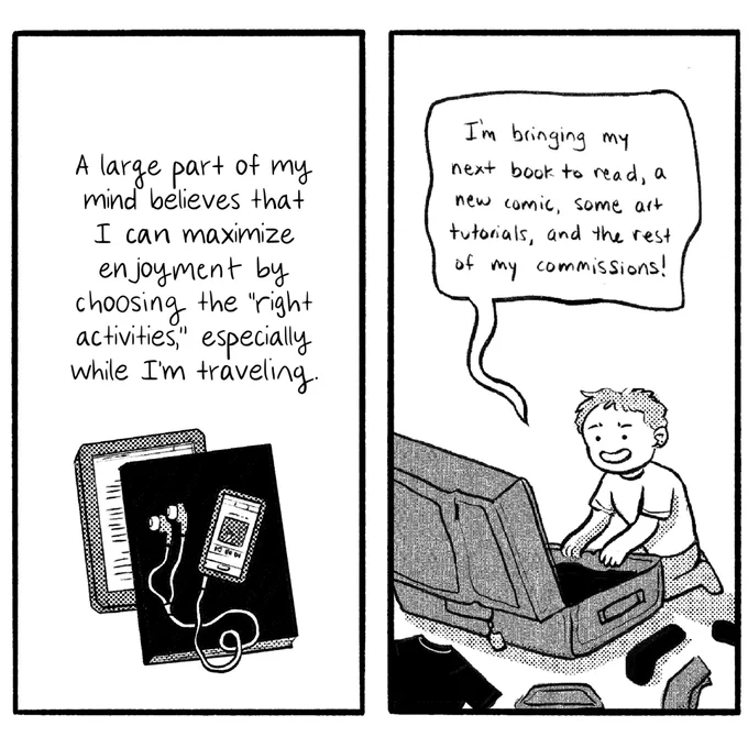 ✈️ travel ✈️ | an #autobiocomic about attempting to be productive in overstimulating environments. #actuallyautistic 