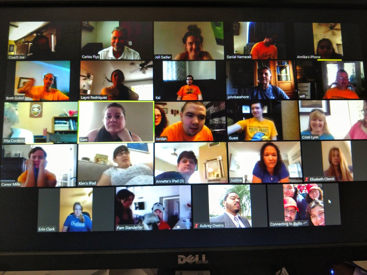 PBeachvb's tweet photo. Of the millions of zoom meetings this quarantine season, just had my favorite one: Special Olympics of Arizona. Wow, I miss these Athletes! https://t.co/TFWdIPahMp