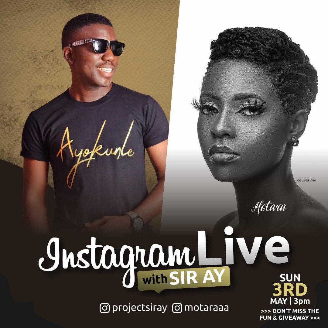 PROJECTSIRAY's tweet photo. Going Live On Instagram Tomorrow With @iivory_blue @Theradiobae @motaraaaa @esther_biade 

The Fun
The Cruise 
The Motivation
The Exposure 
The Giveaway 
💯💯💯💯💯💯💯💯💯💯 https://t.co/5eCnpLZEiY