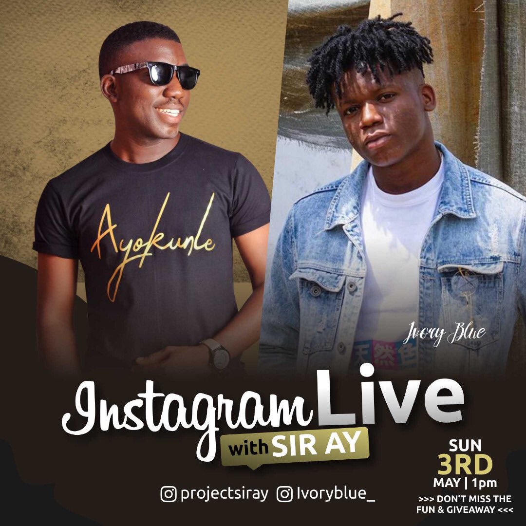 PROJECTSIRAY's tweet photo. Going Live On Instagram Tomorrow With @iivory_blue @Theradiobae @motaraaaa @esther_biade 

The Fun
The Cruise 
The Motivation
The Exposure 
The Giveaway 
💯💯💯💯💯💯💯💯💯💯 https://t.co/5eCnpLZEiY