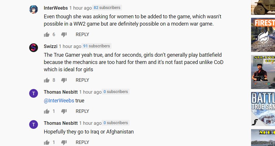 ThiccBunniKasey's tweet photo. Most be nice in #bestcommunityintheworld
This is #BattlefieldCommunity
@MrProWestie very nice Viewers you got🤬
@Battlefield @EA_DICE you gave up on #BattlefieldV for these people? DEVs please don't let them win!!!
Please keep Supporting #Batlefield5
Please share this tweet! https://t.co/OpeeEOTOQa