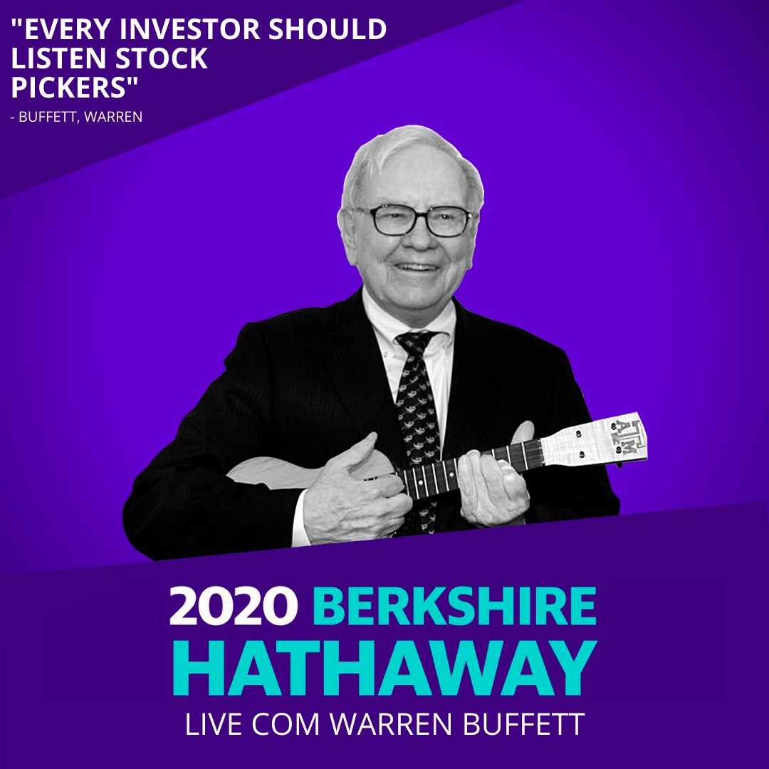 stockpickers_'s tweet photo. Hoje, à partir das 17h, o Oráculo estará ao vivo na Reunião Anual de Acionistas da Berkshire Hathaway de 2020.
Warren compartilhará suas opiniões não escritas sobre a empresa, os mercados, a economia, a governança corporativa e muito mais.
Assista: https://t.co/BurYvZEIzW https://t.co/ghwOyyuQJk