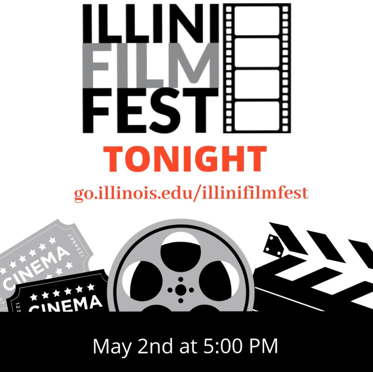 😎🥳🤩 Happy #IlliniFilmFest Day! Join us on YouTube at 5pm at go.illinois.edu/illinifilmfest and let us know what you think—use our hashtag or reply here! Thank you to all the #ILLINOIS students who submitted movies, videos, &amp; TikToks! 🍿🎬💻 #quarantineparty