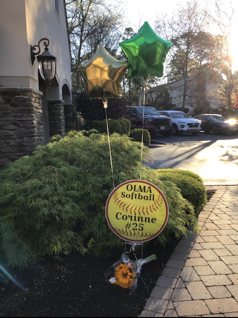 OLMA_NJ's tweet photo. Look what Coach Hagerty did for his senior softball players today?  A-MAZING! Thank you, Coach❤.  #2020strong #OLMA2020 #sisterhood @OLMAathletics #OLMAsoftball https://t.co/AiqHNiOHOx