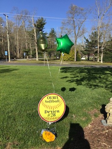 OLMA_NJ's tweet photo. Look what Coach Hagerty did for his senior softball players today?  A-MAZING! Thank you, Coach❤.  #2020strong #OLMA2020 #sisterhood @OLMAathletics #OLMAsoftball https://t.co/AiqHNiOHOx