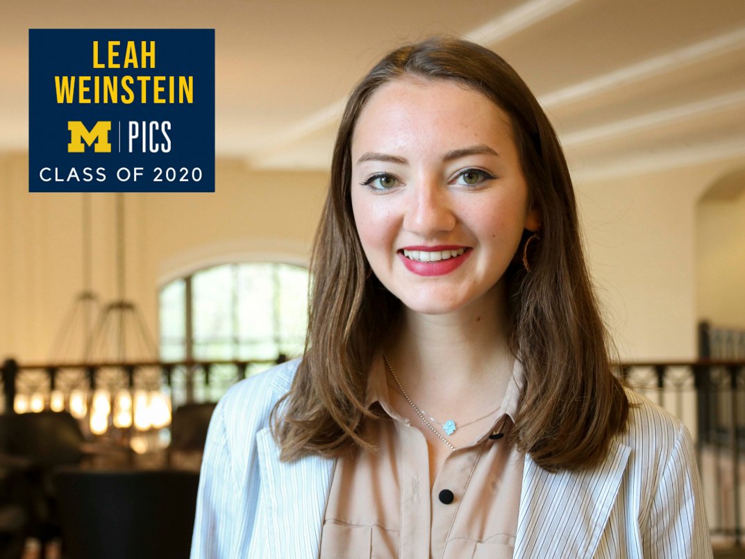 umichPICS's tweet photo. PICS Class of 2020 Senior Highlight: Leah Weinstein!🎓
✨Leah✨ double-majored in Spanish and will be teaching in Spain next!
Read more about Leah’s story here: https://t.co/dlNYVAb4tk
#PICSgrads2020 #Victors2020 #MGoGrad #UMSocial #MGoBlue https://t.co/ljoWwyGywN