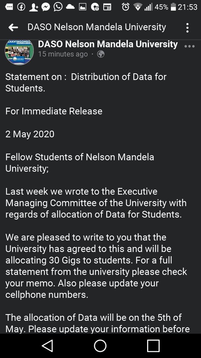 DASO_MandelaUni's tweet photo. #onlinelearning. #Coronavirussouthafrica. #nmustudents. Nmu twitter https://t.co/oxtcmiVtkk