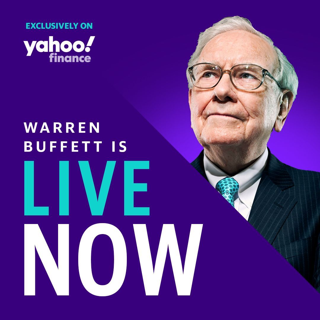 YahooFinance's tweet photo. Yahoo Finance is the exclusive online host of the 2020 Berkshire Hathaway Annual Shareholders Meeting. Tune in here! https://t.co/Ye4JPgTMbf #YFBuffett https://t.co/QyUwXKtjnL