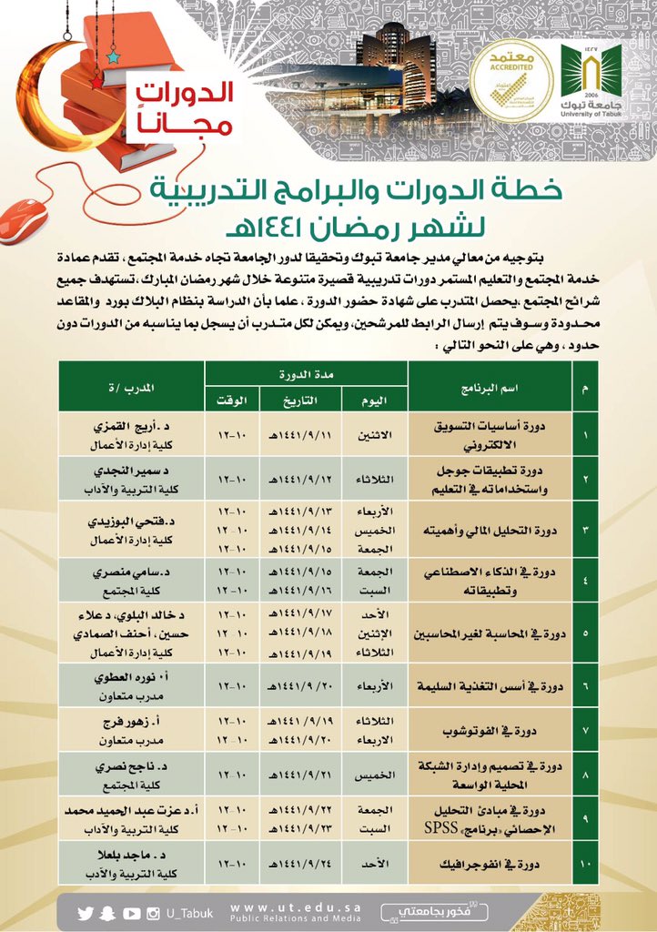 جامعة تبوك تدريب عن بُعد