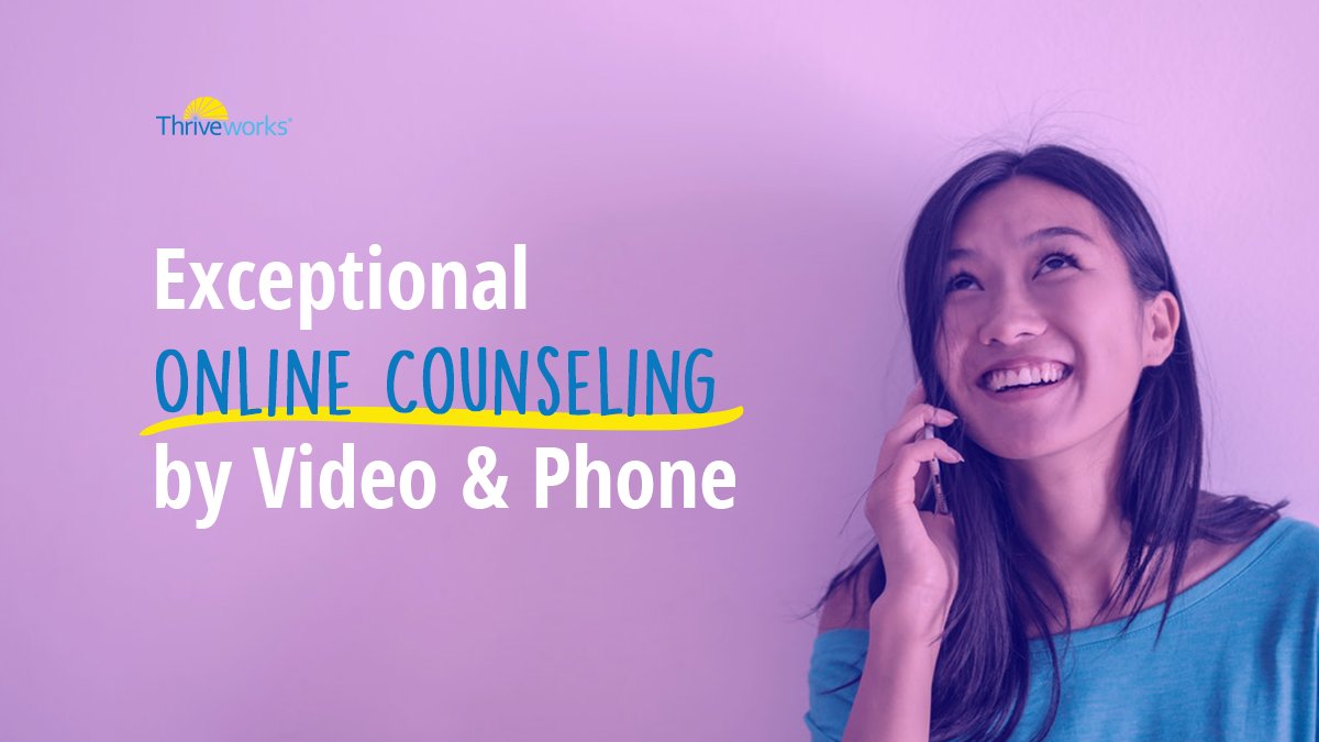 Forget waiting weeks for an appointment. Forget waiting days for a call back! Book an online counseling session and we’ll get you a session right away—often even the same day. thriveworks.com/online-counsel…