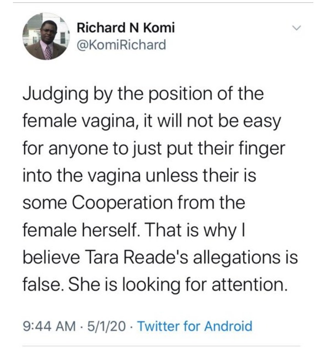 kleensamsonite's tweet photo. #TrumpWorld 

Les associations féministes continuent de se taire face à  des propos aussi scandaleux ! 

L'affaire Joe Biden- Tara Reade devient de plus en plus intenable et laisse la place à tous  types de dérapages  #JoeBidenGuilty #BidenDropOut https://t.co/ItgNRs3MUK