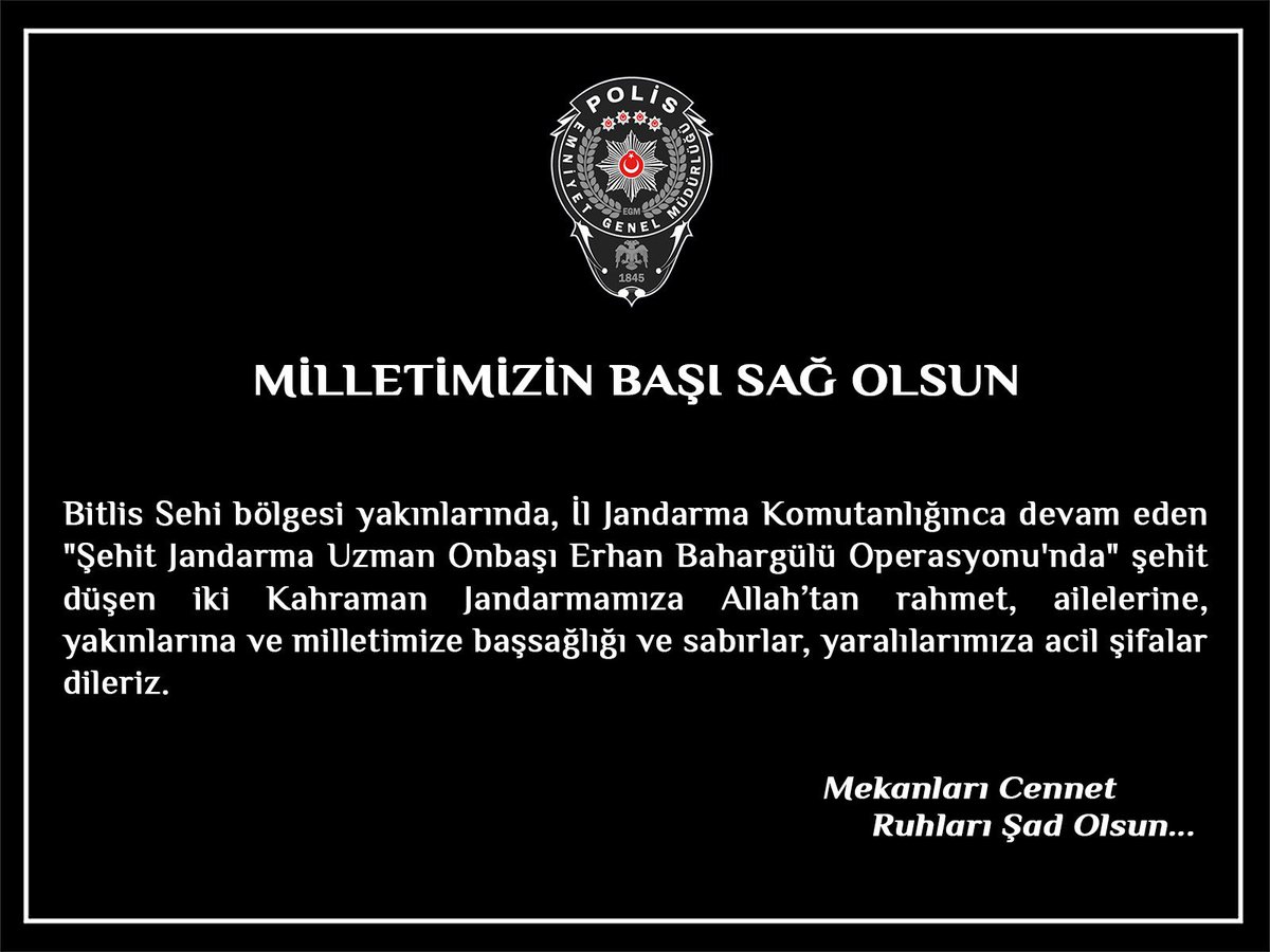 EmniyetGM's tweet photo. Milletimizin başı sağ olsun 🇹🇷 https://t.co/R7pfJqbf1v
