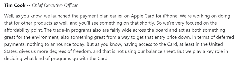 16/n  $AAPLlaunched an iPad Pro, Magic Keyboard, MacBook Air, iPhone SE with good response. Brand Loyalty in a global pandemic+ InnovationAllowed customers to skip payments without incurring interest on Apple Card for March & April. Window dressing of NPAs: Goldman Sachs BS.