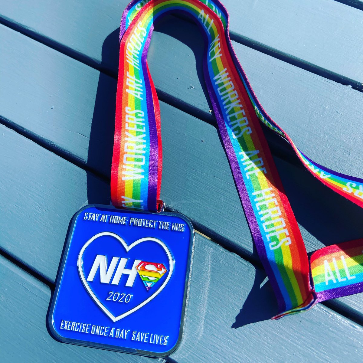 This beautiful medal arrived today for my virtual run for the NHS. #racethedistance #ProtectTheNHS #StayAtHomeSaveLives