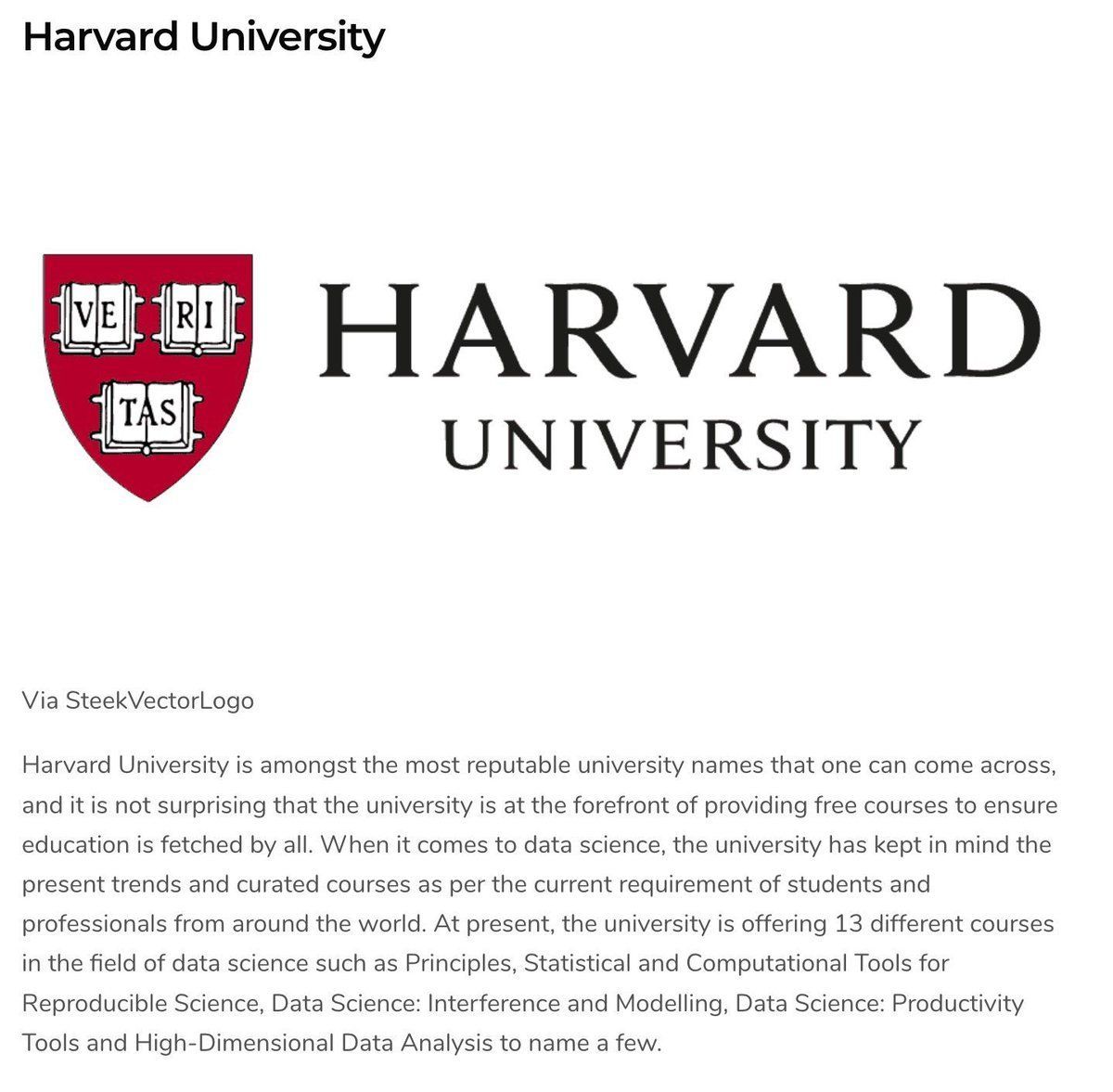 gp_pulipaka's tweet photo. 15 Free Online Classes You Can Take at Harvard Right Now. #BigData #Analytics #DataScience #AI #MachineLearning #IoT #IIoT #Python #RStats #JavaScript #ReactJS #CloudComputing #Serverless #Linux #Programming #Coding #100DaysofCode 
https://t.co/qzLpFoQqxg
https://t.co/fh84wzDpJ6 https://t.co/si5ymV1dmY