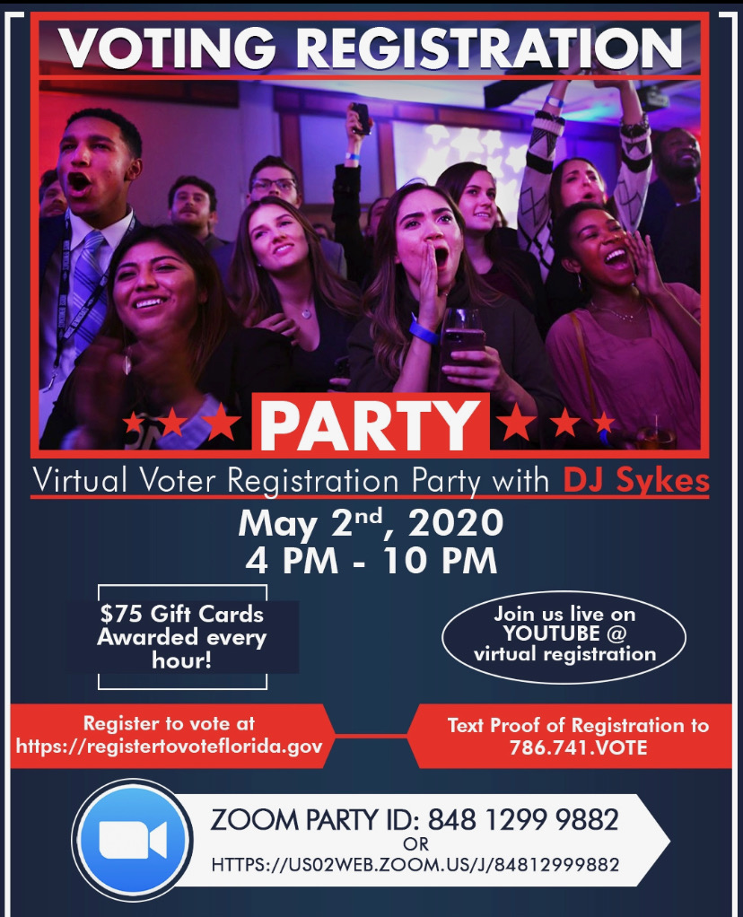 RuthWiesen's tweet photo. Join the Virtual Voter Registration Party right now!

If you register to vote or update your voter registration information during the party, you can enter to win a $75 gift card to any store of your choosing. https://t.co/gHmlOR4eOF
