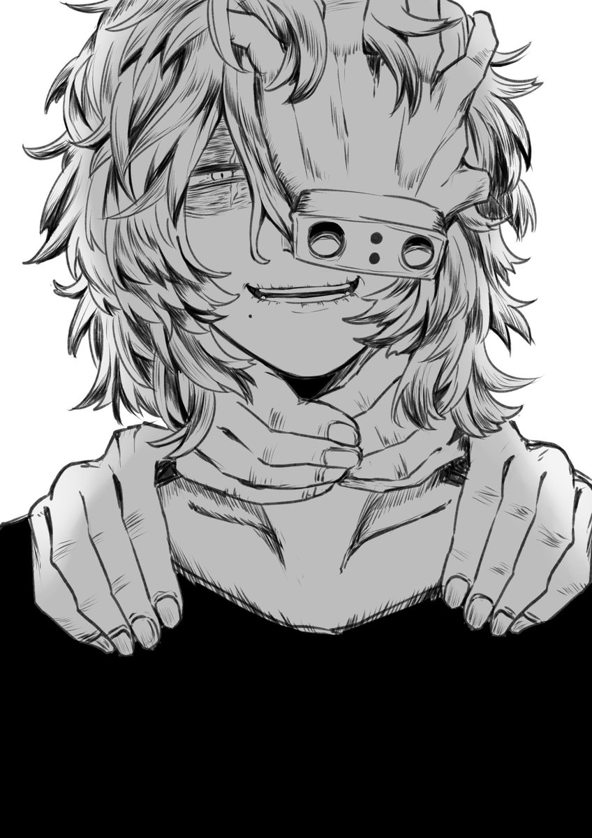 これは知人の誕生日祝いに描いた死柄木弔。 