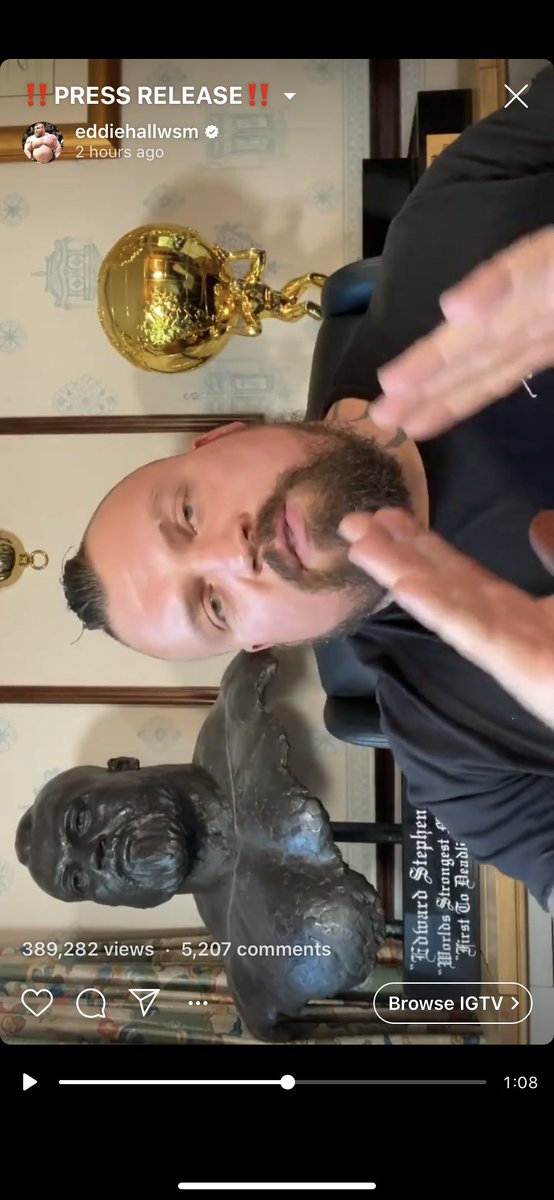 MikeWallick3's tweet photo. It’s ONNN #Eddiehall vs #hafthorbjornsson https://t.co/pcRhScgjQK