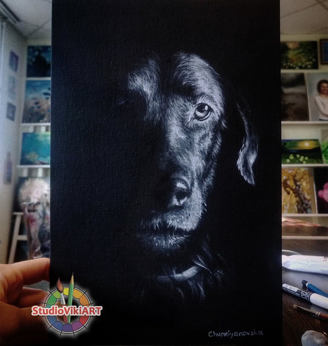 StudioVikiArt's tweet photo. Excited to share the latest addition to my #etsy shop: Dog portrait Custom pet painting Custom dog painting Dog mom Pet portrait Dog memorial Personalized DOG Gift My Dog Portrait Oil on Canvas https://t.co/aiyojpFtKA #blackdog #petloss #animalart #petportrait https://t.co/323B6or4VZ