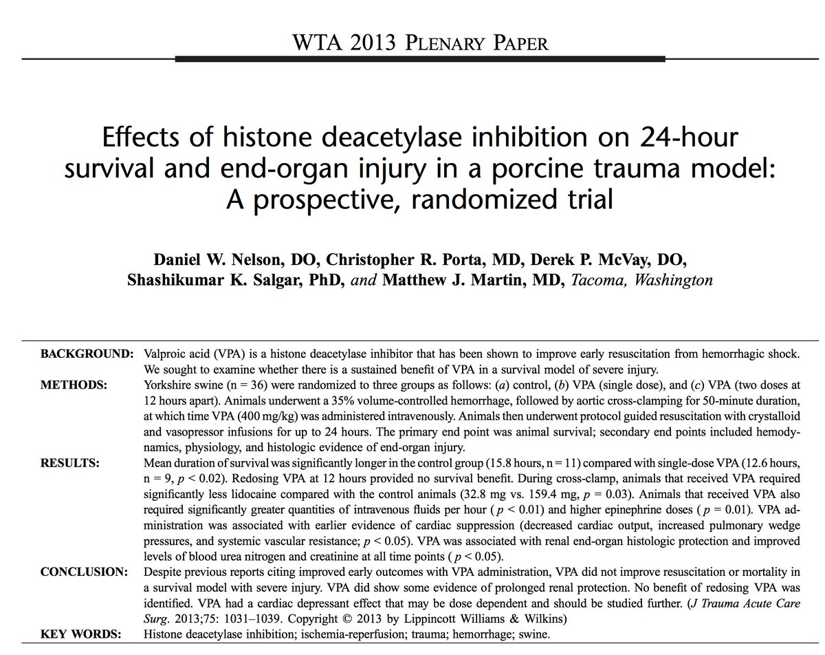 NoobieMatt's tweet photo. The traditional approach to hemorrhage increases supply (eg blood tx).

VPA may improve survival by decreasing demand.

Intriguing, although as @docmartin22 notes, not yet ready for prime time. 

@TacTrauma @UKTacMed @ATACCFaculty @ATMA_Tactical @MCGOpMed @traumakhan 

#FOAMed https://t.co/oqBHqCRnVt