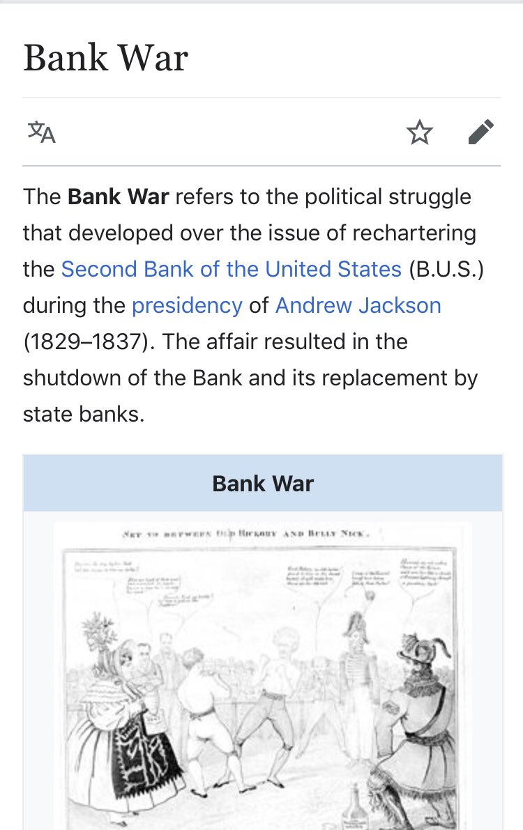 5/ And Andrew Jackson - famous for the “The Bank War”Read the second image and that last red box squarely.State Banks didn’t like having to give gold in exchange to notes which were fixed to Gold & Silver, aka...