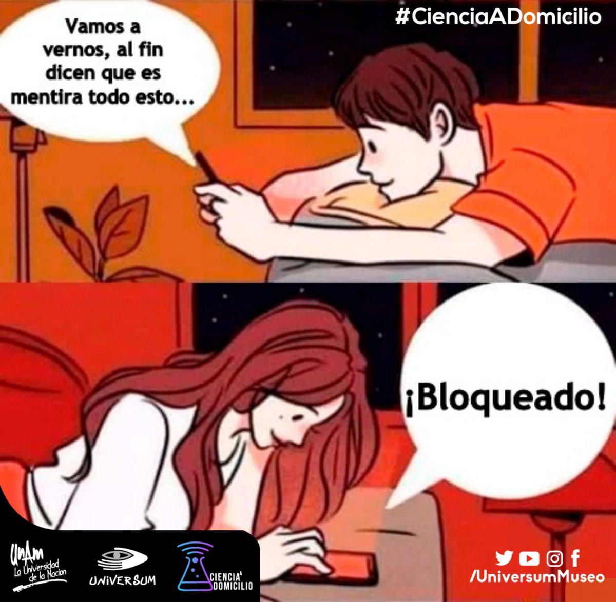 UniversumMuseo's tweet photo. Las fake news son virus que nos llevan a la desinformación. ¡Di NO a las noticias falsas! 
Mejor Ingresa a #UniverZOOM y encuentra información confiable acerca de la pandemia por #COVID19 👉 https://t.co/j28717bXxK

#QuédateEnCasa #CienciaADomicilio https://t.co/c16TiiqfTt
