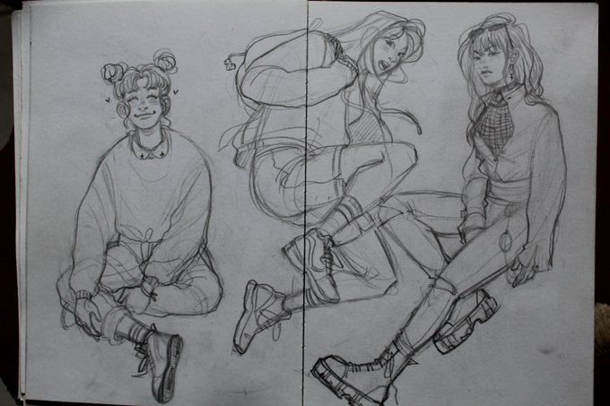 found these sketches in a sketchbook from 2018 and really wanted to give them a chance again and give them some color!!!! it was a really fun thing to do and it was nice to see the changes :0 