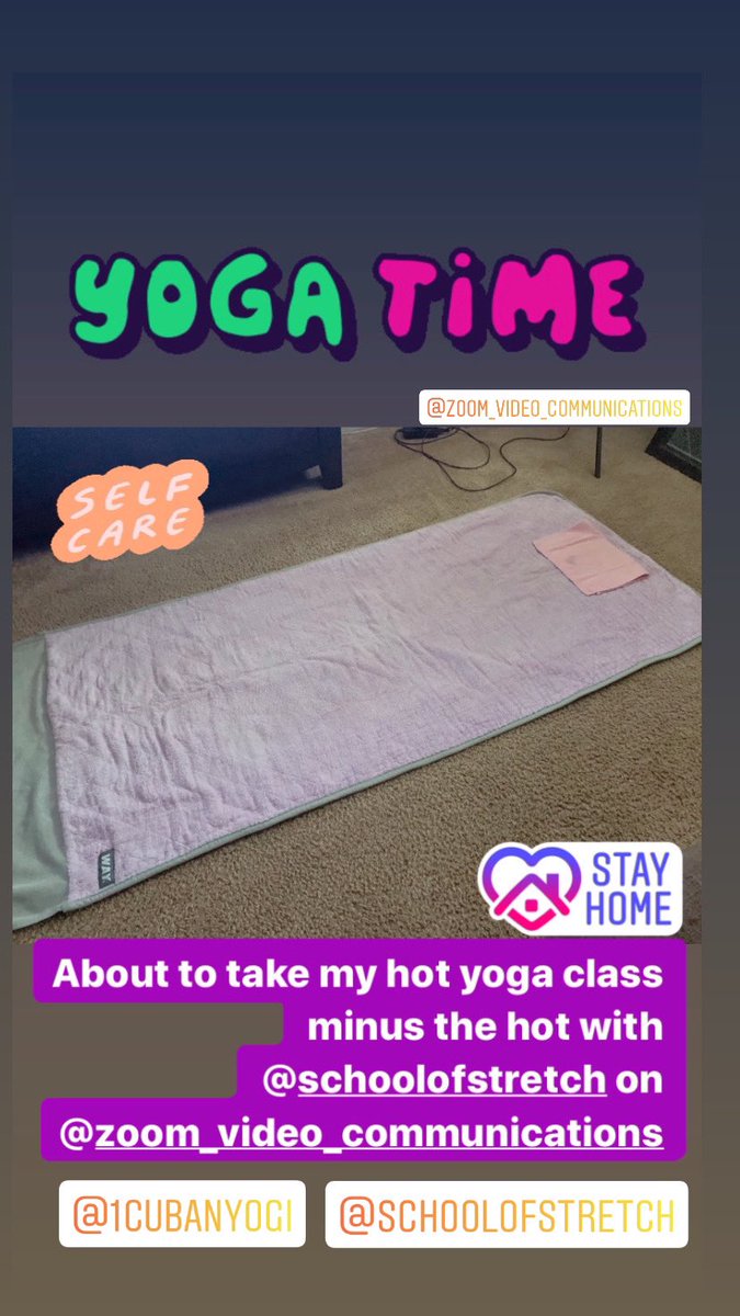 AlisaReyes's tweet photo. Today was class #325 of Hot Yoga classes except without the heat and now done via zoom🦋🙌🏽🌸 😬 #HotYoga 🧘🏽‍♀️ #AlisaWay  #grounded #HealingChamber #Zoom @schoolofstretch @zoom_us #StayAtHomeAndStaySafe https://t.co/xpYq3C5eGY