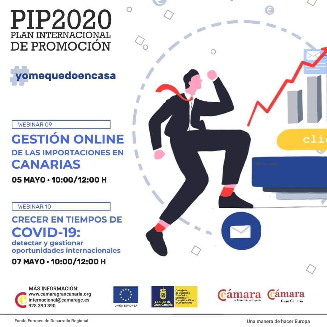 aje_laspalmas's tweet photo. La @CamaraGCanaria continúa el programa online #PIP2020 dirigido a #empresas para actualizar tus conocimientos en #comerciointernacional.
¡Apúntate a los próximos talleres GRATIS! 👇
https://t.co/kB5vXONWam
#JóvenesEmpresarios https://t.co/U05ycEqdmk