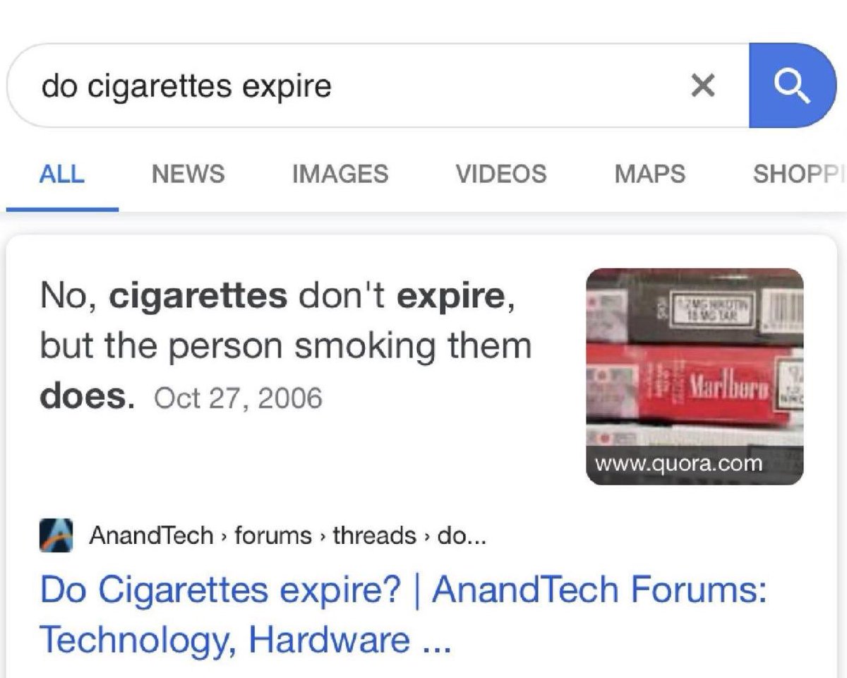do cigarettes expire no but the person brief reminder