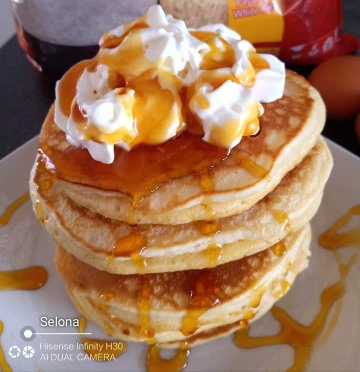 ty_shay_'s tweet photo. @HisenseSA Fluffy Rice Pancakes made by my sons and I. #minichefs #cookingathome #cookingwithkids #HiSolation #happyathome https://t.co/ZHvVj2cvV7