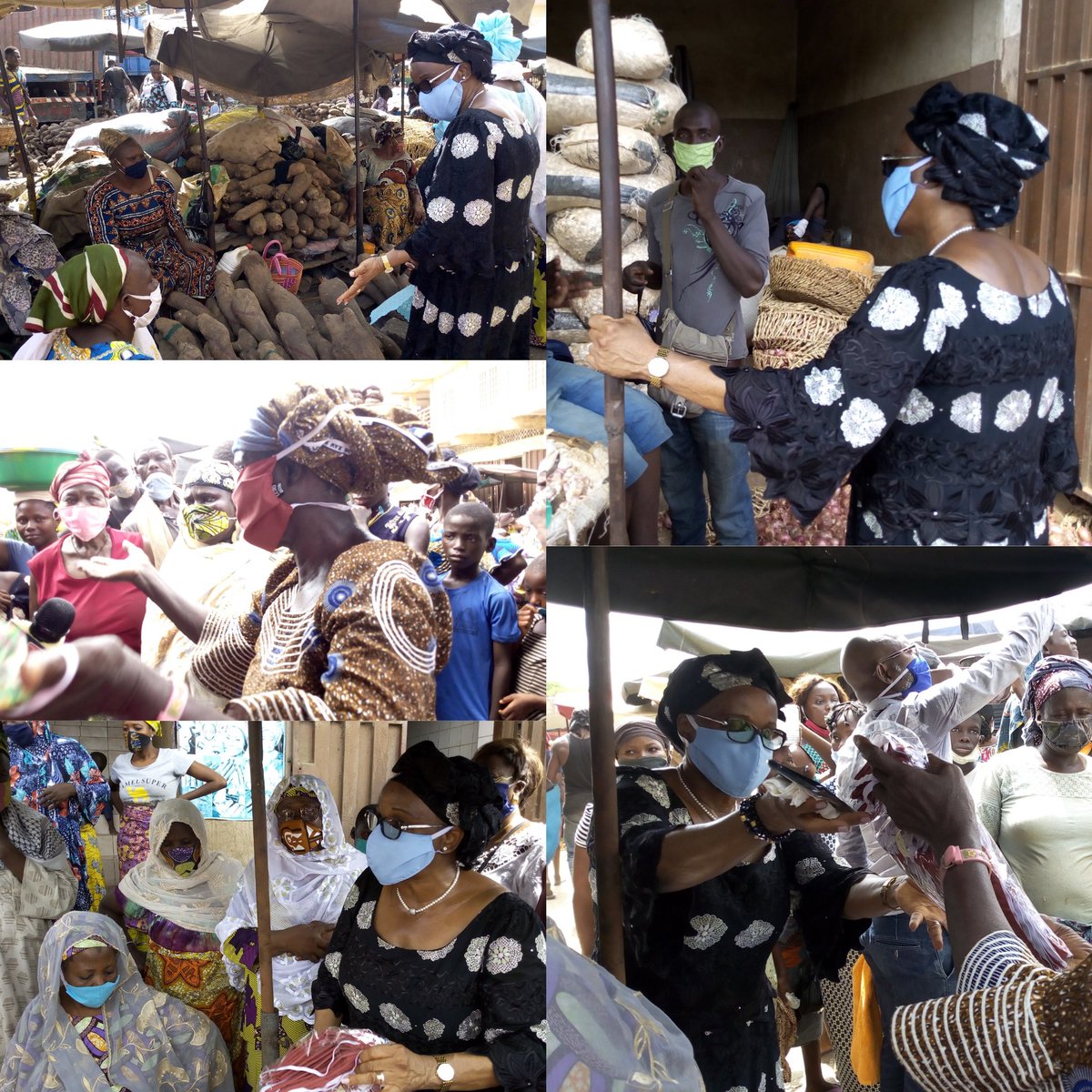 djobo_affo's tweet photo. Après le marché de Tokplégbé dans le 1er arrondissement de Cotonou hier,  l'Association Les Compagnons du Devoir (LCDD)  s'est rendue,  ce samedi 2 mai,  dans les marchés de Togba, commune d'Abomey-Calavi et Tokpa Mahulé, Cotonou.
Sensibilisation et rose de masques
 #Covid_19 https://t.co/ay4NlHa9e5