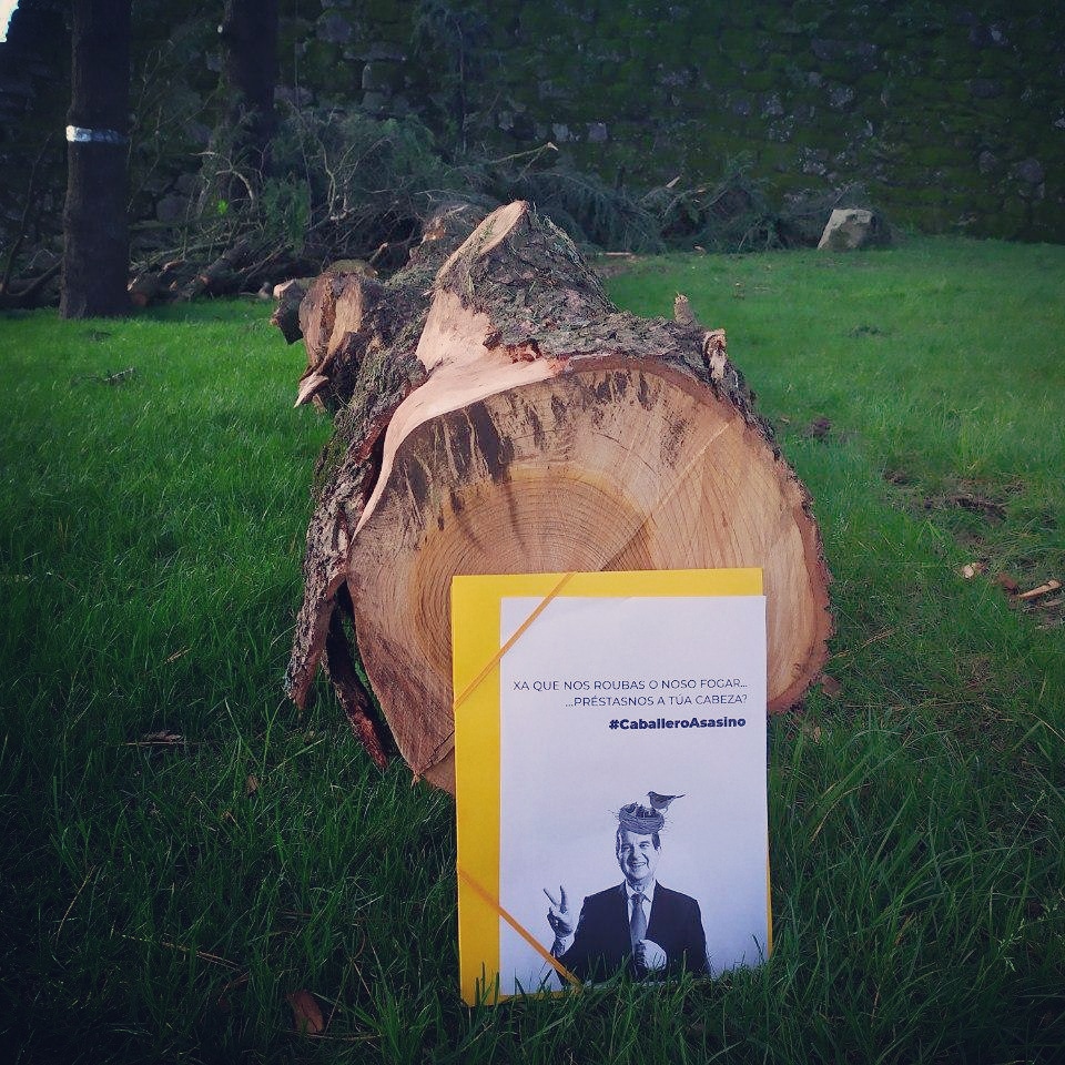 Xa que nos roubas o noso fogar... préstasnos a túa cabeza? 
#CaballeroMata #CaballeroArboricida #CaballeroEcocida #OCastro #deforestacion #Tallamasiva #EmerxenciaClimática #Árbores  #EcoarGlobal #DDHH
instagram.com/p/B_s3T6Dju6f/…