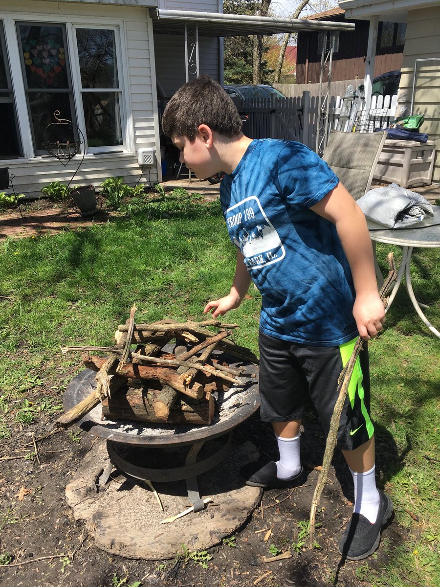 Can’t wait for s’mores today! #CampIn #ScoutingAtHome  #LogCabin