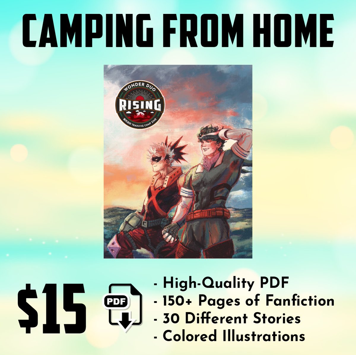 wonderduorising's tweet photo. #bakudeku are off to Yuuei Training Camp &amp; you're invited!

☀️WONDER DUO: RISING PRE-ORDERS ARE OPEN FROM MAY 3 - JUNE 14!☀️
https://t.co/aPX8v2uMYP

-INFORMATION ON AVAILABLE BUNDLES CAN BE FOUND BELOW!

-STRETCH GOALS WILL BE REVEALED IN THE NEAR FUTURE! #BNHA #MyHeroAcademia https://t.co/s5ms8fy4aO
