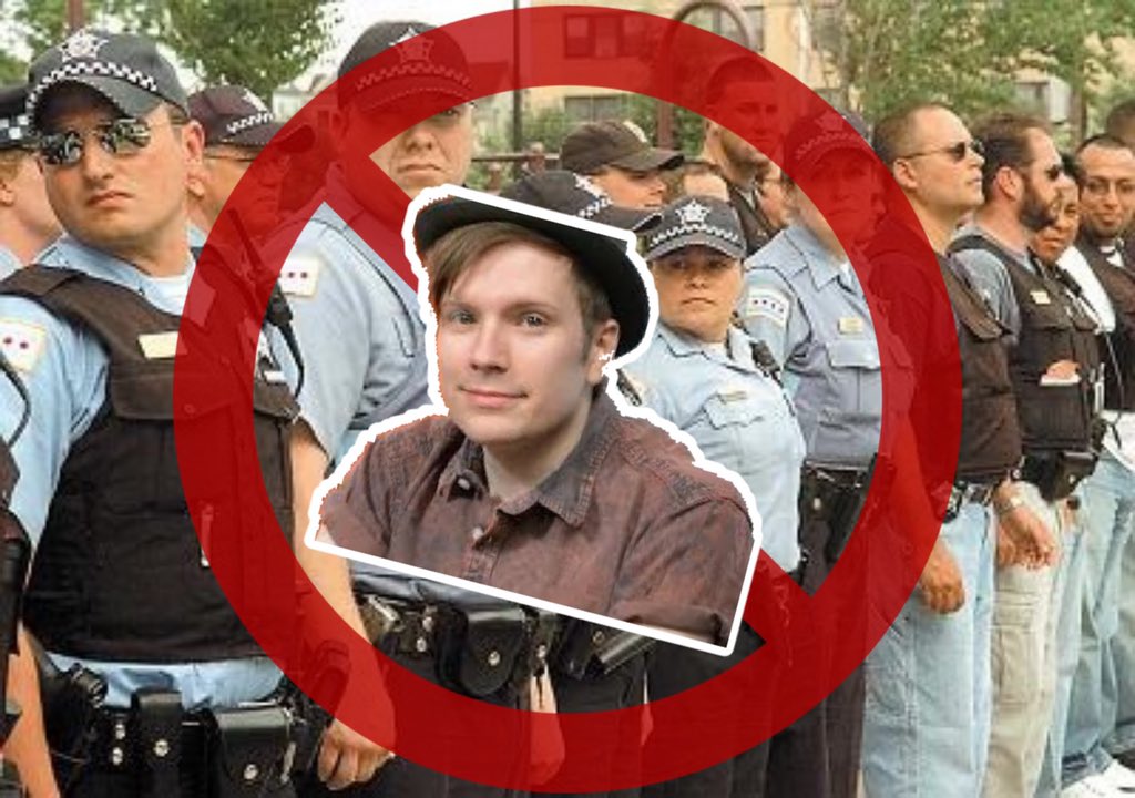 urfaveacab's tweet photo. patrick stump hates cops ! https://t.co/9YmyijEHHQ